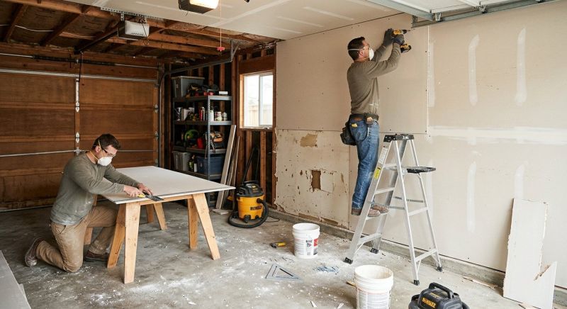 Garage Drywall Replacement in Littleton, CO